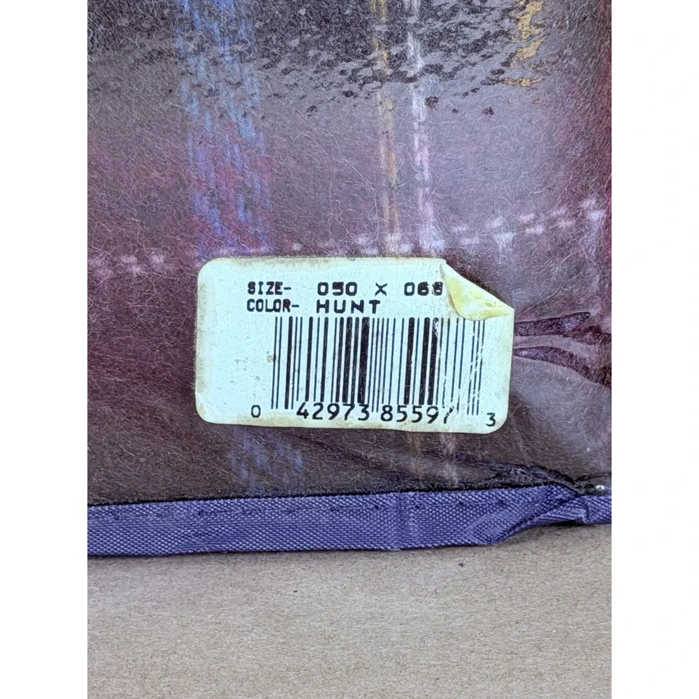 Vintage RALPH LAUREN Stadium Throw Blanket HUNT Plaid 50x68 Original Package